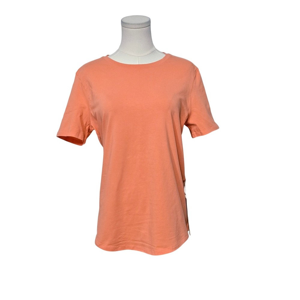 Lululemon Shirt Womens 8 Orange Pima Cotton‎ Crewneck Short Sleeve Basic Tee